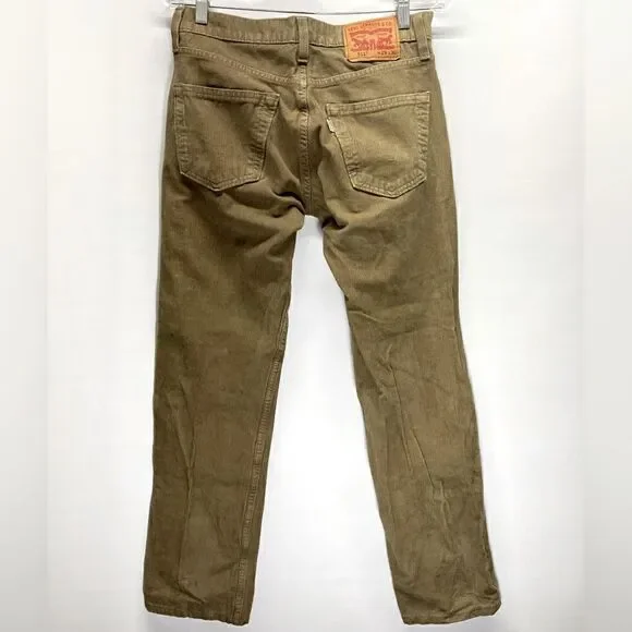 Levi's 511 Ribbed Corduroy Tan Straight Leg Jeans W29L30 - Picture 6 of 9